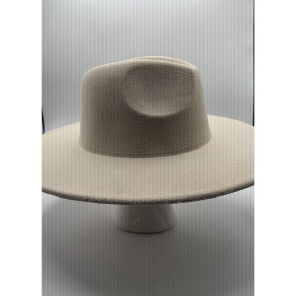 Free People Hat Ivory Clean Slate Felt Western Alabaster Boho Retro One Size New